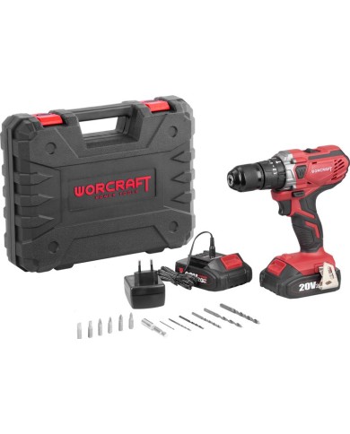 Skrutkovač Worcraft CHD-S20LiWB ShareSYS, 20V, 2x Li-ion 2.0 Ah, bezuhlíkový, SET v kufri