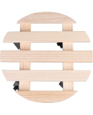 Podstavec Strend Pro, 30x7 cm, pod kvetináč, na kolieskach, posuvný, stojan, max. 50 kg, drevo, okrúhly