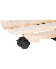 Podstavec Strend Pro, 30x7 cm, pod kvetináč, na kolieskach, posuvný, stojan, max. 50 kg, drevo, okrúhly