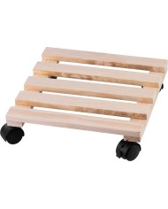 Podstavec Strend Pro, 30x30x7 cm, pod kvetináč, na kolieskach, posuvný, stojan, max. 50 kg, drevo