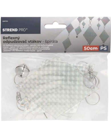 Plašič vtákov Strend Pro, špirála, reflexná, s rolničkou, 50 cm