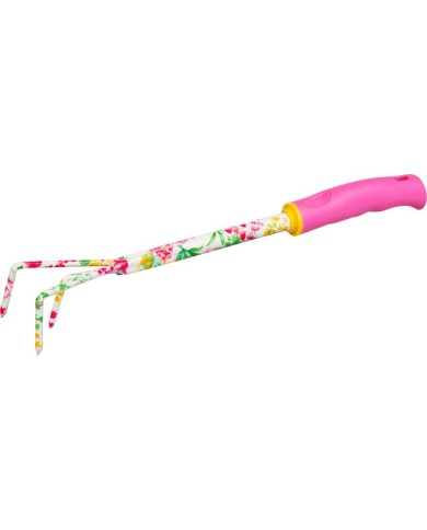 Kyprič Strend Pro, záhradnícky,3-zubý, potlač kvetov, ružový, 41x6 cm, Ladies line