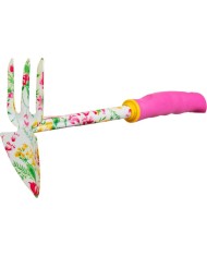 Motyčka Strend Pro, záhradnícka, špicatá, trojzubá, potlač kvetov, ružová, Ladies line