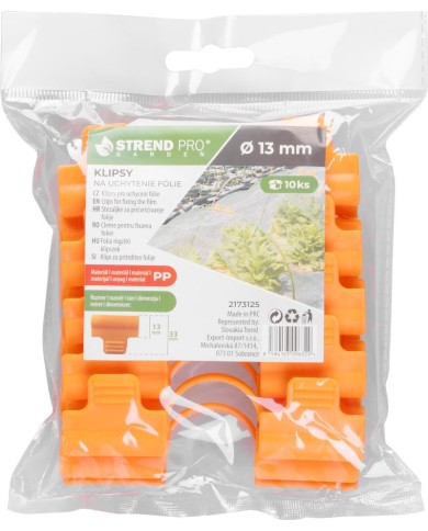 Klipsy na uchytenie fólie Strend Pro, na pareniská, na fóliovníky, priemer 13 mm, bal. 10 ks