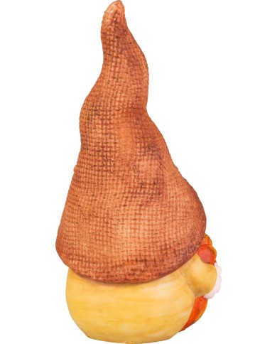 Dekorácia MagicHome Nature, Trpaslík s tekvicami, polyresin, 11x9x23 cm