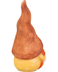 Dekorácia MagicHome Nature, Trpaslík s tekvicami, polyresin, 11x9x23 cm