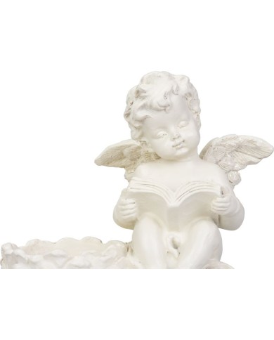 Dekorácia MagicHome, Anjelik s knihou, polyresin, na hrob, 11,5x7,5x9,5 cm