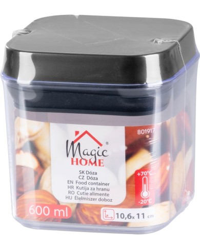 Dóza MagicHome, so silikónovým tesnením, 600 ml, 106x106x110 mm, stohovacia