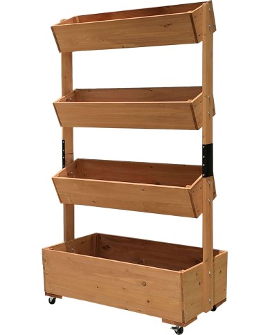 Kvetináč vertikálny Strend Pro, záhon, 4-poschodový, s kolieskami, 85x45x147 cm