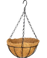 Vešiak Strend Pro, držiak na kvetináč, oceľ/kokos, visiaci, s retiazkou a háčikom, 20 cm