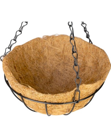 Vešiak Strend Pro, držiak na kvetináč, oceľ/kokos, visiaci, s retiazkou a háčikom, 20 cm