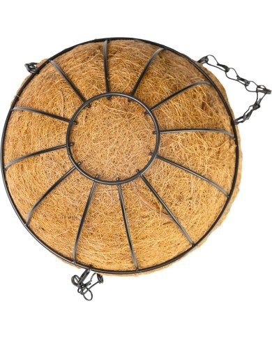 Vešiak Strend Pro, držiak na kvetináč, oceľ/kokos, visiaci, s retiazkou a háčikom, 20 cm