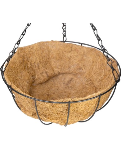 Vešiak Strend Pro, držiak na kvetináč, oceľ/kokos, visiaci, s retiazkou a háčikom, 25 cm