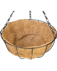 Vešiak Strend Pro, držiak na kvetináč, oceľ/kokos, visiaci, s retiazkou a háčikom, 25 cm