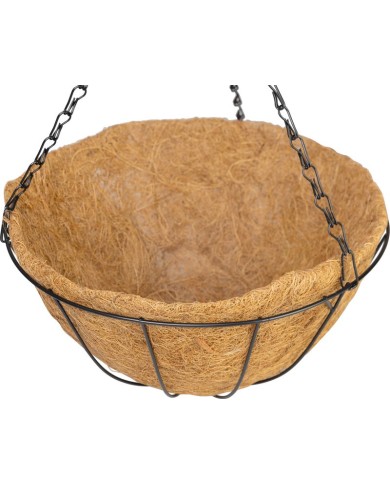 Vešiak Strend Pro, držiak na kvetináč, oceľ/kokos, visiaci, s retiazkou a háčikom, 30 cm