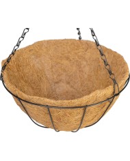 Vešiak Strend Pro, držiak na kvetináč, oceľ/kokos, visiaci, s retiazkou a háčikom, 30 cm