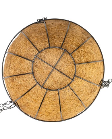 Vešiak Strend Pro, držiak na kvetináč, oceľ/kokos, visiaci, s retiazkou a háčikom, 30 cm