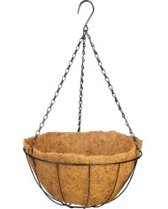 Vešiak Strend Pro, držiak na kvetináč, oceľ/kokos, visiaci, s retiazkou a háčikom, 35 cm