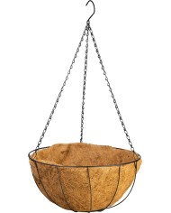 Vešiak Strend Pro, držiak na kvetináč, oceľ/kokos, visiaci, s retiazkou a háčikom, 40 cm