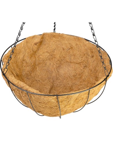 Vešiak Strend Pro, držiak na kvetináč, oceľ/kokos, visiaci, s retiazkou a háčikom, 40 cm