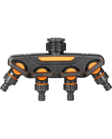 Rozbočovač Strend Pro Garden, spojka, záhradný, 4-way, s ventilmi