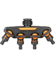 Rozbočovač Strend Pro Garden, spojka, záhradný, 4-way, s ventilmi