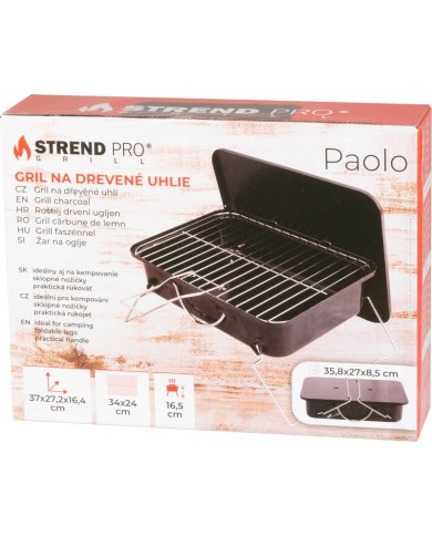 Gril Strend Pro Paolo, BBQ, na drevené uhlie, 37x27x17 cm