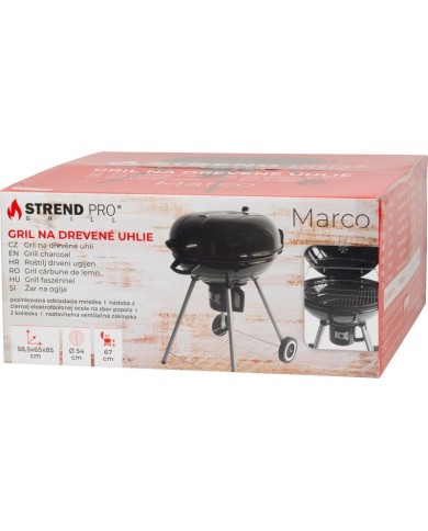 Gril Strend Pro Marco, BBQ, na drevené uhlie, 58,5x65x85 cm