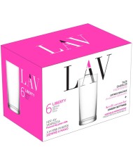 Pohár Liberty, LAV, sklenený, na vodu, 295 ml, 62x133 mm, bal. 6 ks