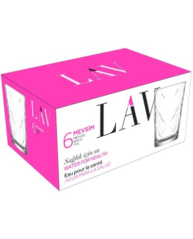 Pohár Mevsim, LAV, sklenený, na vodu, 205 ml, 68x99 mm, bal. 6 ks