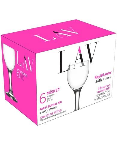 Pohár Misket, LAV, sklenený, na likér, 55 ml, 46x112 mm, bal. 6 ks