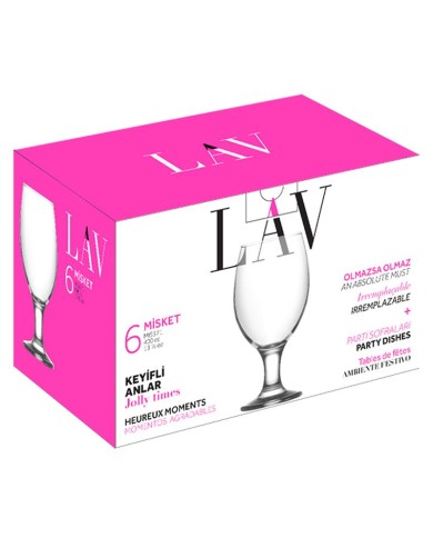 Pohár Misket, LAV, sklenený, na pivo, 400 ml, 69x160 mm, bal. 6 ks