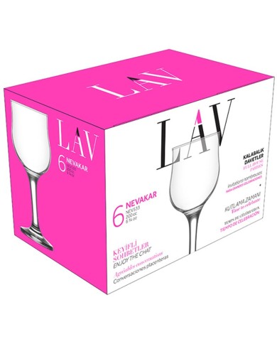 Pohár Nevakar, LAV, sklenený, na víno, 200 ml, 66x155 mm, bal. 6 ks