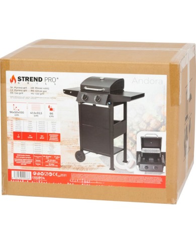 Gril Strend Pro Andora, BBQ, plynový, 2 horáky