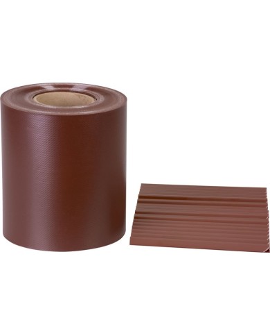 Páska Strend Pro EUROSTANDARD, 190 mm, L-35 m, tieniaca, mahagónová hnedá, krycia, na plotové panely, s 20 klipsami, 630 g/m2, P