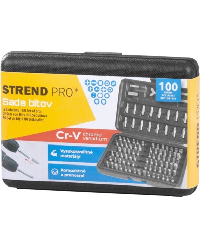 Sada bitov Strend Pro, 100 dielna, v kufri