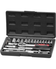 Sada náradia Strend Pro, 25 dielna, hlavice, 1/4" račňa, v kufri