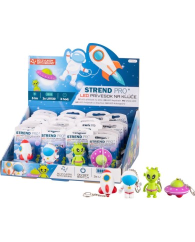 Svietidlo Strend Pro Keychain, kľúčenka, prívesok so zvukom, raketa/ufo/kozmonaut/vesmírna loď, LED 5 lm