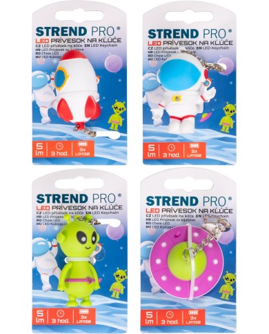 Svietidlo Strend Pro Keychain, kľúčenka, prívesok so zvukom, raketa/ufo/kozmonaut/vesmírna loď, LED 5 lm