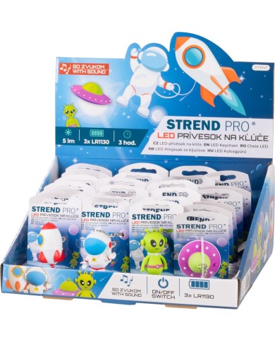 Svietidlo Strend Pro Keychain, kľúčenka, prívesok so zvukom, raketa/ufo/kozmonaut/vesmírna loď, LED 5 lm