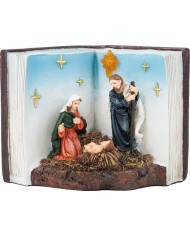 Dekorácia MagicHome Vianoce, Betlehem v knihe, LED, interiér, 13,5x8x9,5 cm