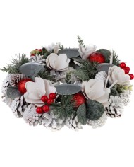 Veniec MagicHome Vianoce, prírodný, biely, adventný, 30 cm