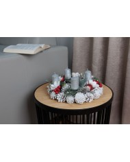 Veniec MagicHome Vianoce, prírodný, biely, adventný, 30 cm