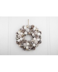 Veniec MagicHome Vianoce, prírodný, biely, závesný, s hviezdičkami, 35x9 cm