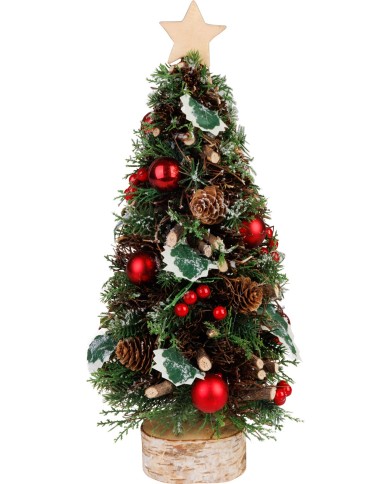 Stromček MagicHome Vianoce, na podstavci, s hviezdou, 18x40 cm