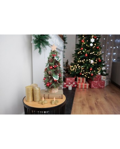 Stromček MagicHome Vianoce, na podstavci, s hviezdou, 18x40 cm