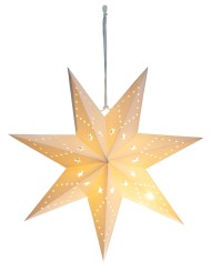 Dekorácia MagicHome Vianoce, Hviezda, papier, 10 LED teplá biela, 2xAA, jednoduché svietenie, 40 cm