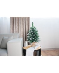 Stromček MagicHome Vianoce Belo, jedľa v jute, zasnežené konce, extra hustý, 60 cm