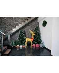 Stromček MagicHome Vianoce Belo, jedľa v jute, zasnežené konce, extra hustý, 60 cm