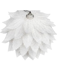 Dekorácia MagicHome Vianoce, Guľa, biela, s glitrami, 10 cm